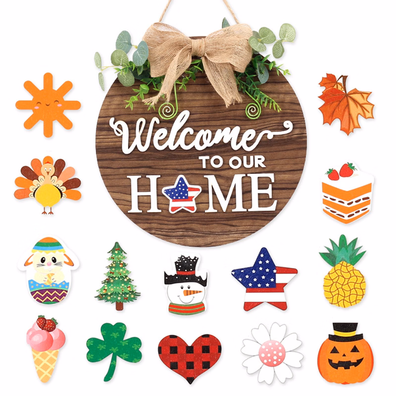 Seasonal Welcome Sign Front Door Decoration