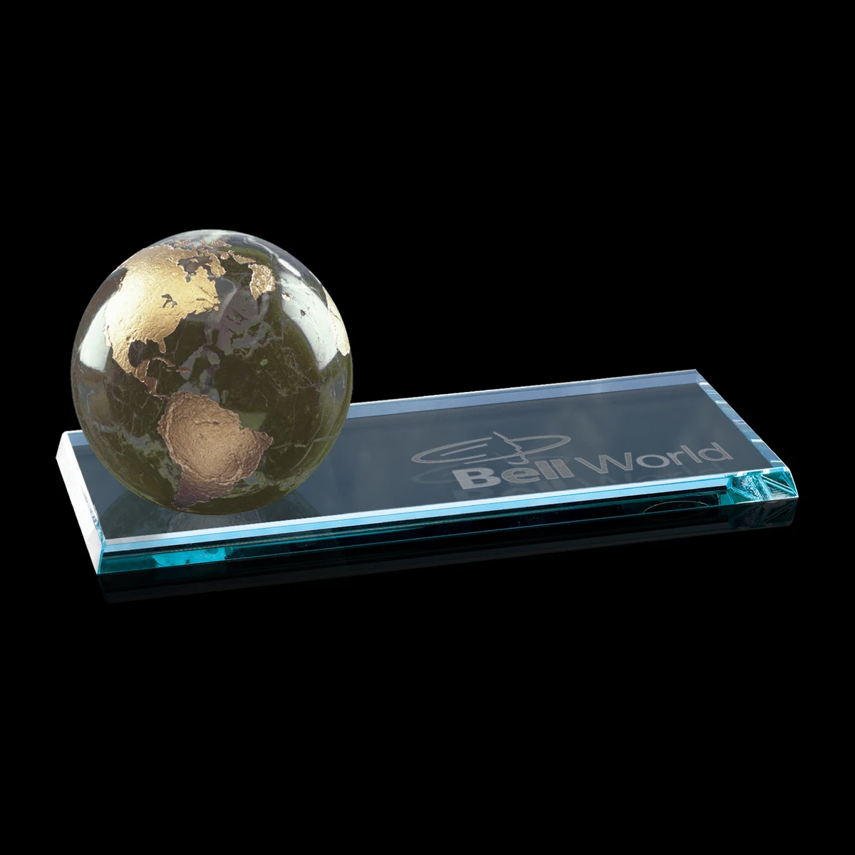 Marble Globe on Starfire Base - Green 1