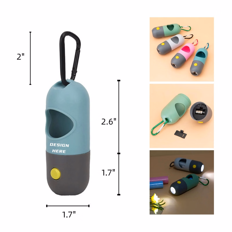 Pet Waste Disposal Bag Dispenser With LED Flashlight