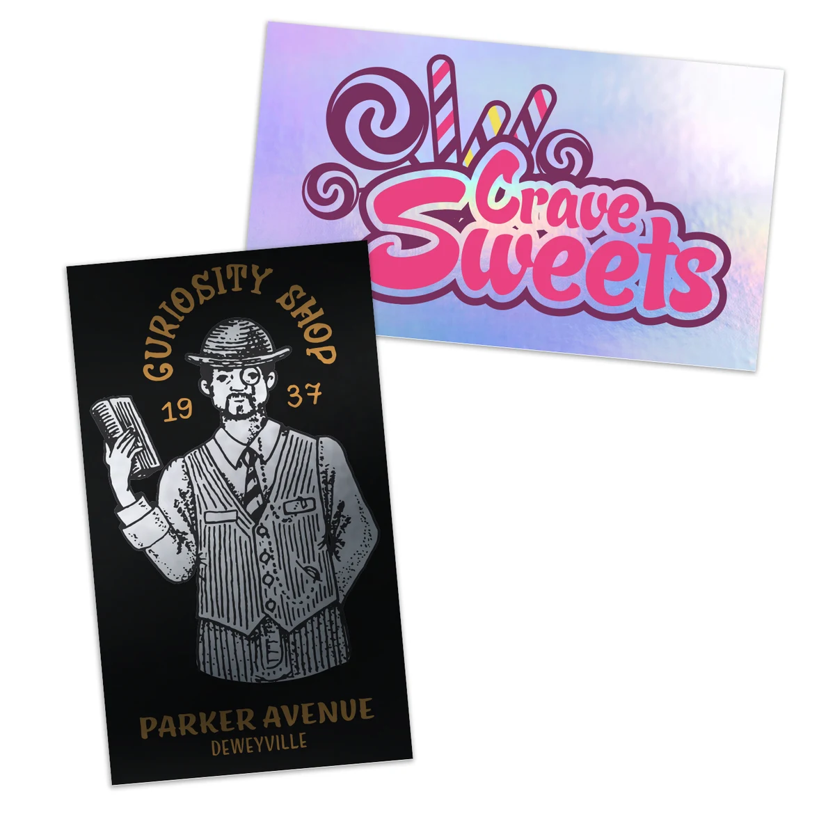1.75" x 3.5" Rectangle Metallic Sticker 1