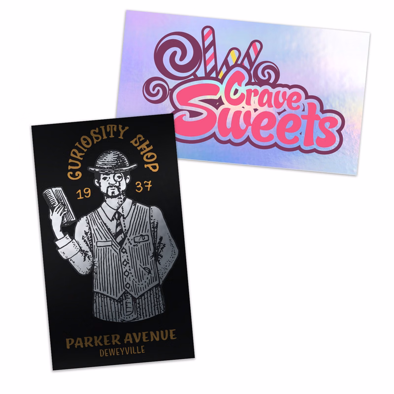 1.75" x 3.5" Rectangle Metallic Sticker