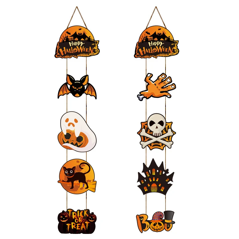 Spooky Halloween Door Banners – Set of 2 Vertical Hanging Signs 1