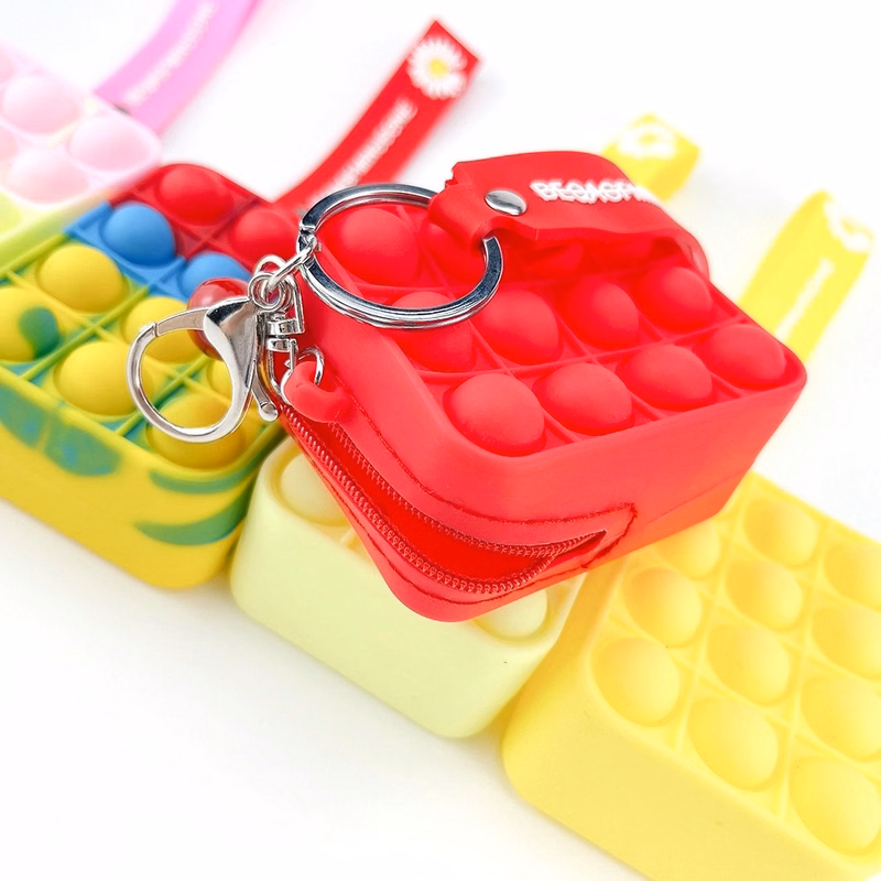 Pop Bubble Coin Purse Key Chain with Lanyard