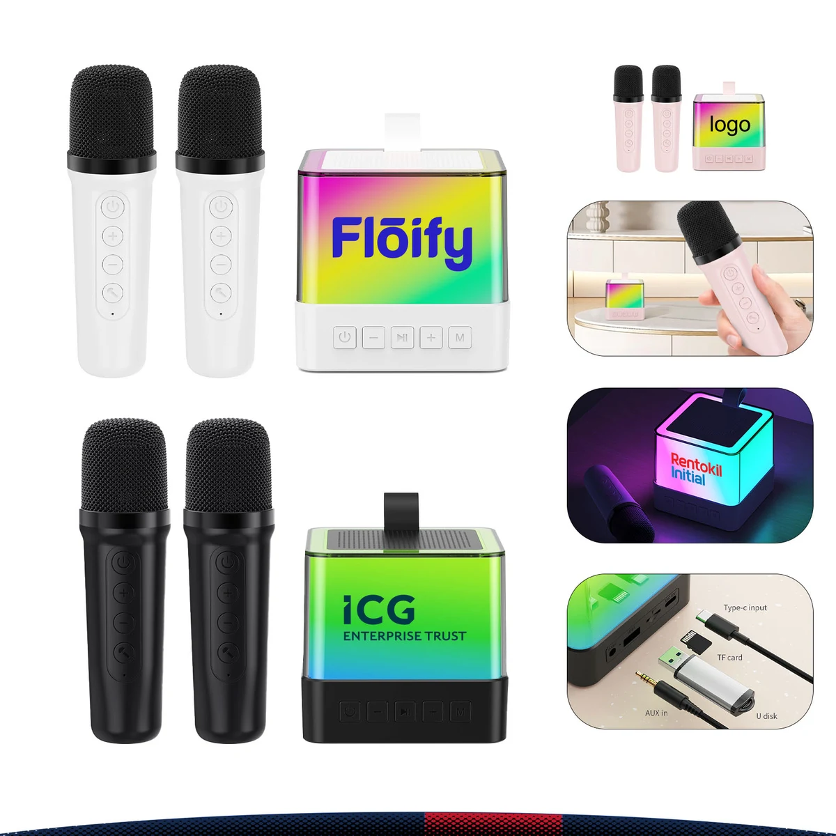 Caluren RGB Lighting Bluetooth Karaoke Set 1