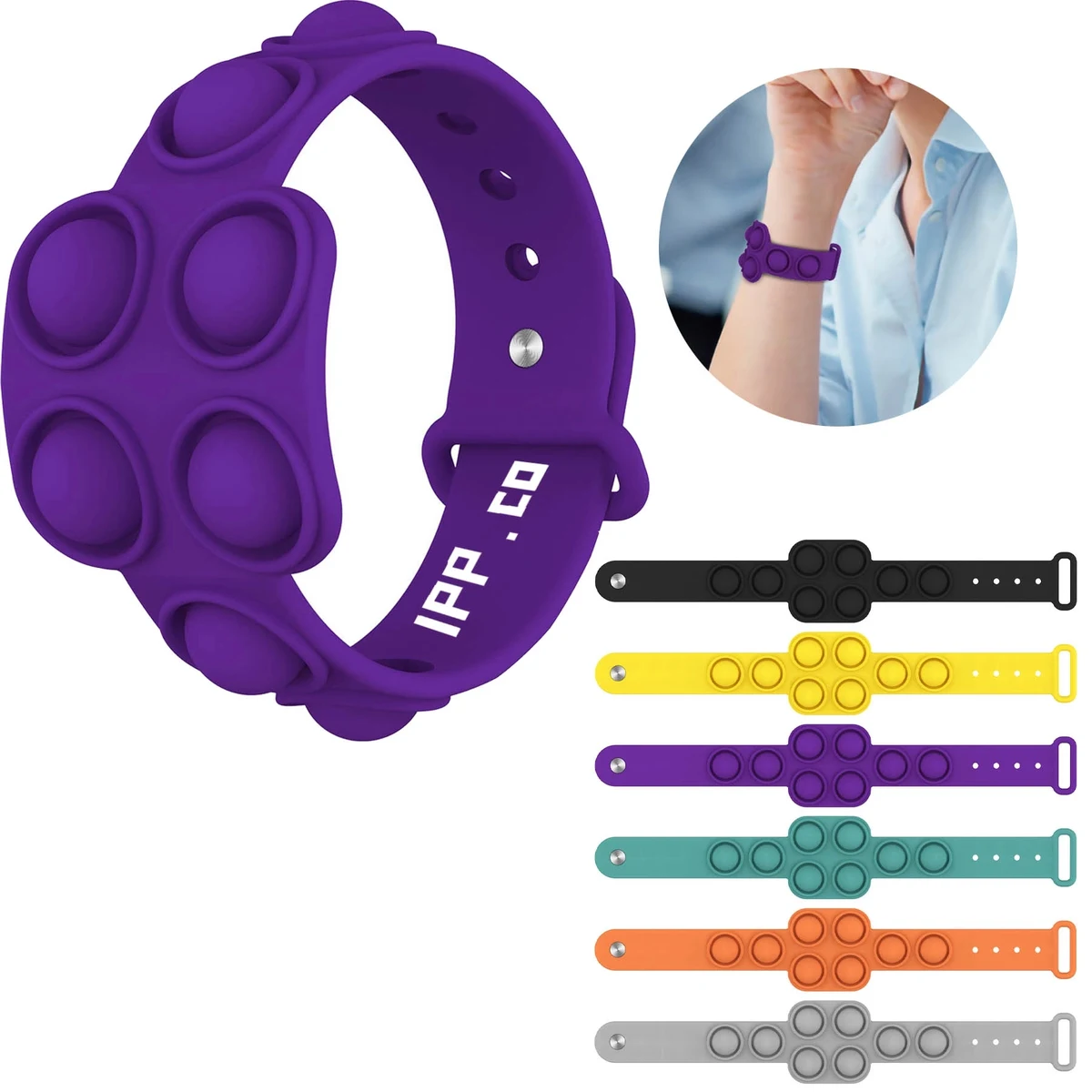 Push Pops Bubble Sensory Fidget Bracelet Toys Stress Relief 1