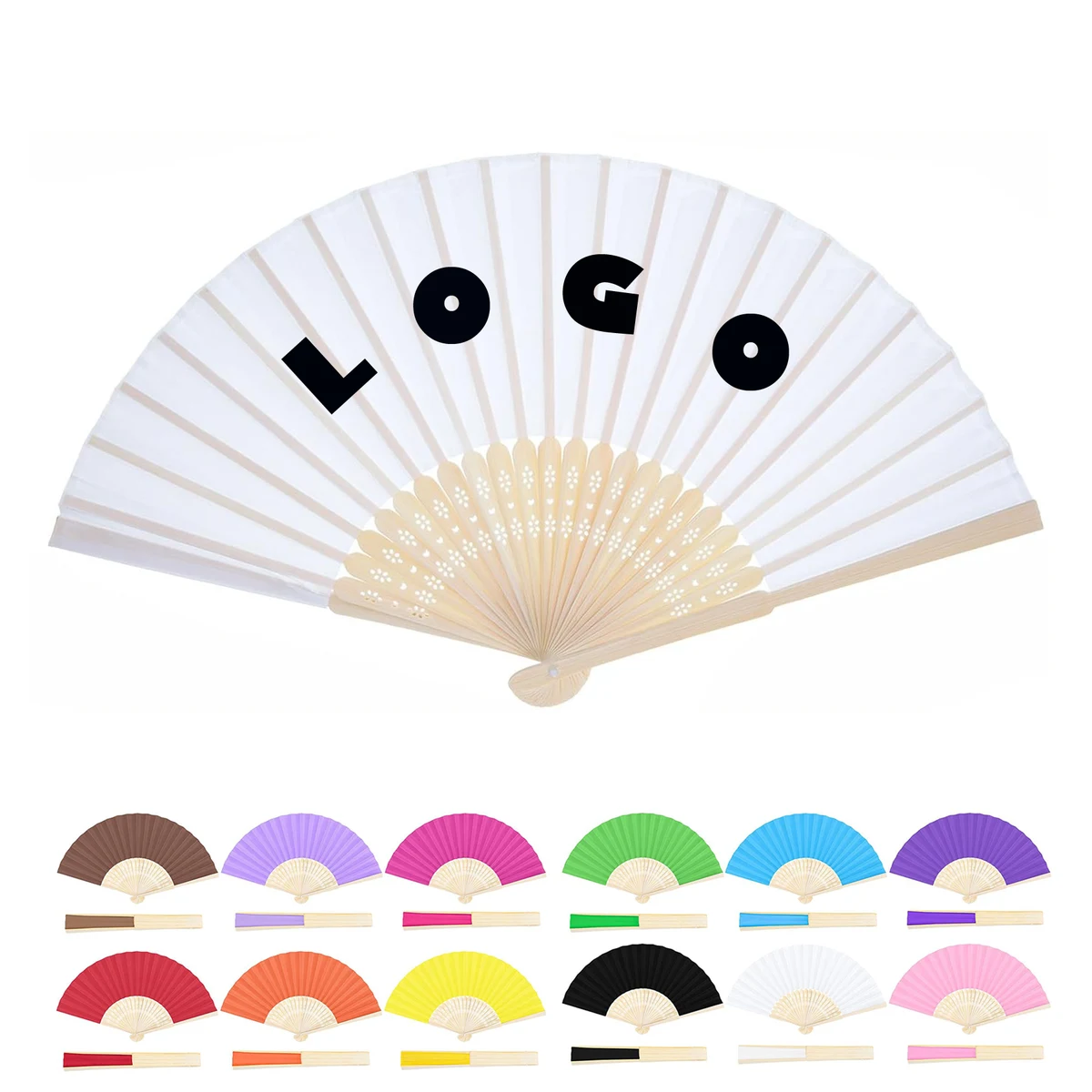 Full Color Bamboo Paper Hand Folding Fan 1