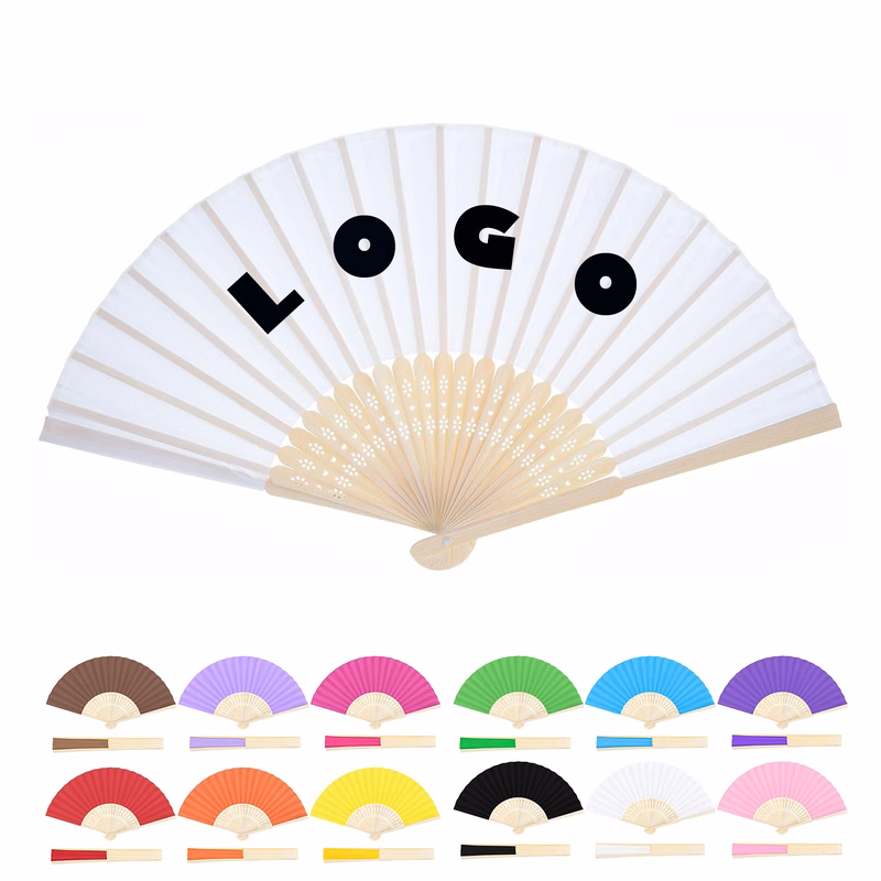 Full Color Bamboo Paper Hand  Folding Fan