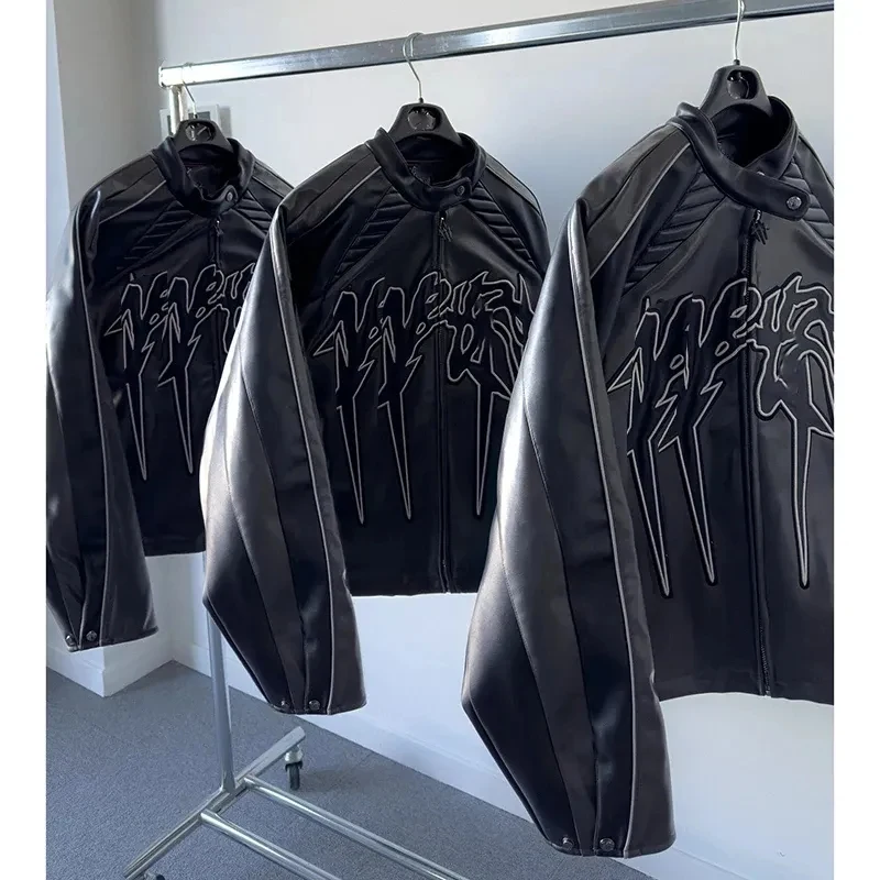 Custom Winter Thick Embroidery Motorcycle Jacket 1