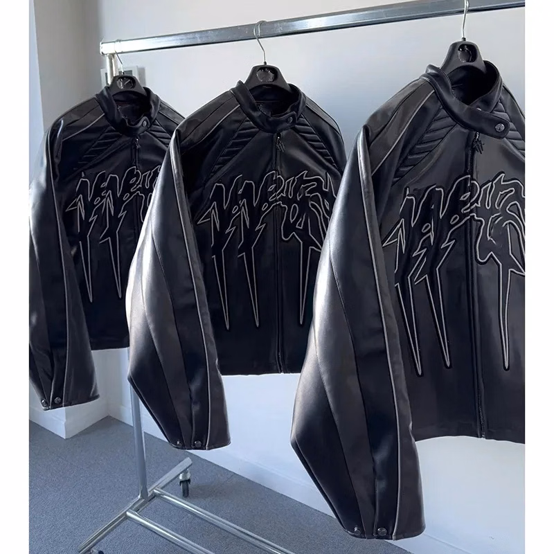 Custom Winter Thick Embroidery Motorcycle Jacket