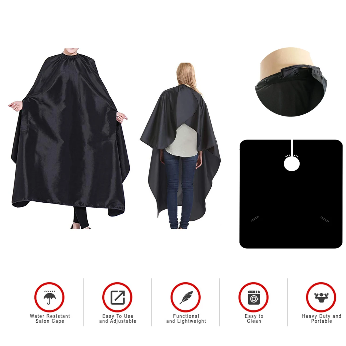 Hair Salon Nylon Cape with Snap Closure 1