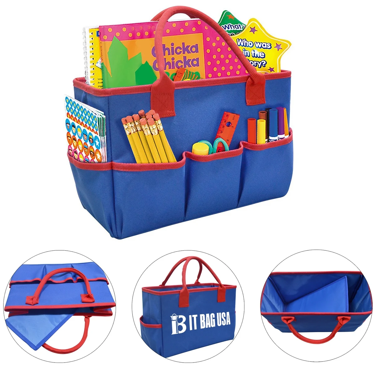 Teacher Tote Bag With Bottom Pad Separated Storage, custom tote bag with logo imprint 1
