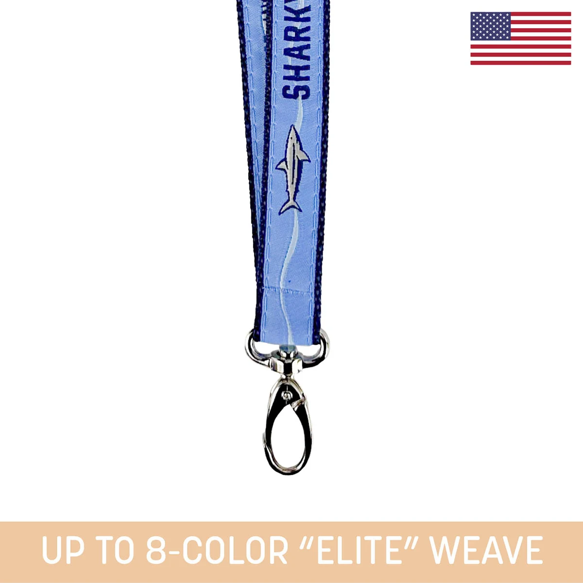 3/4" Woven Lanyard w/ Oval Clip & Key Ring - "Elite" Weave 1