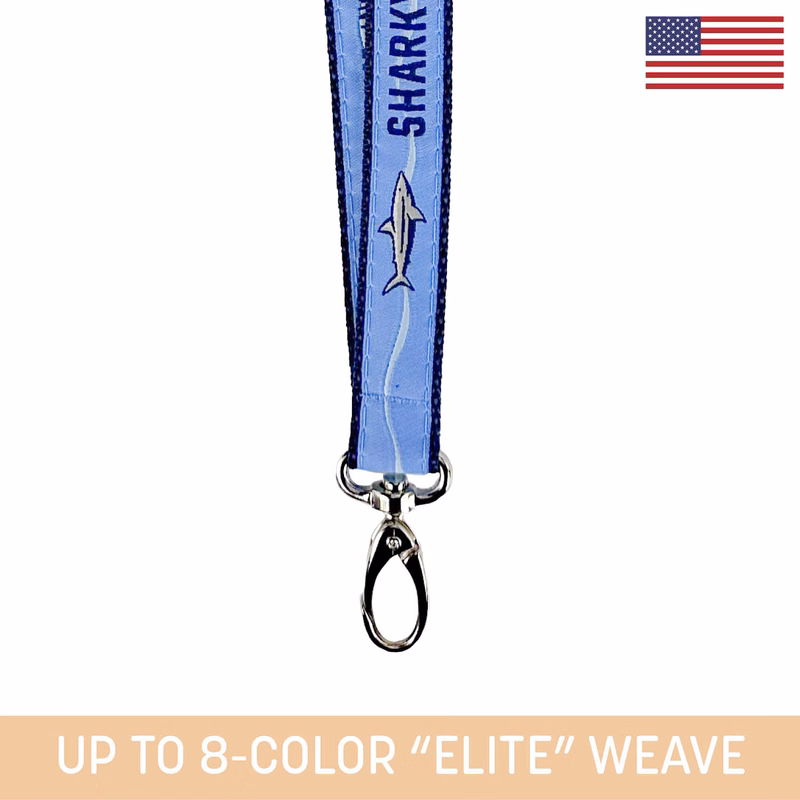 3/4" Woven Lanyard w/ Oval Clip & Key Ring - "Elite" Weave