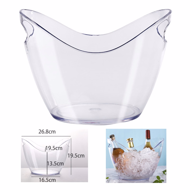Ice Bucket Clear Plastic For Wine Champagne Beer Bottles