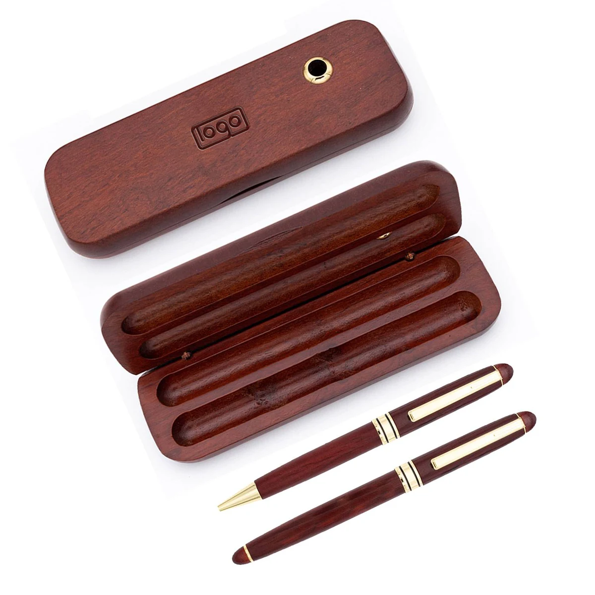 Red Wooden Box Unisex Jewel Business Signature Pen 1