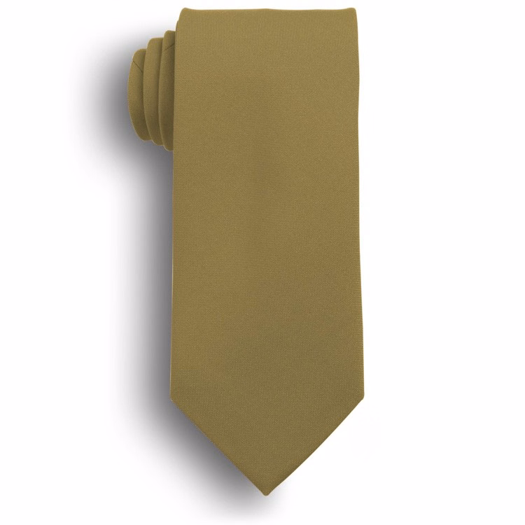 18" Poplin Khaki Polyester Clip-On Tie