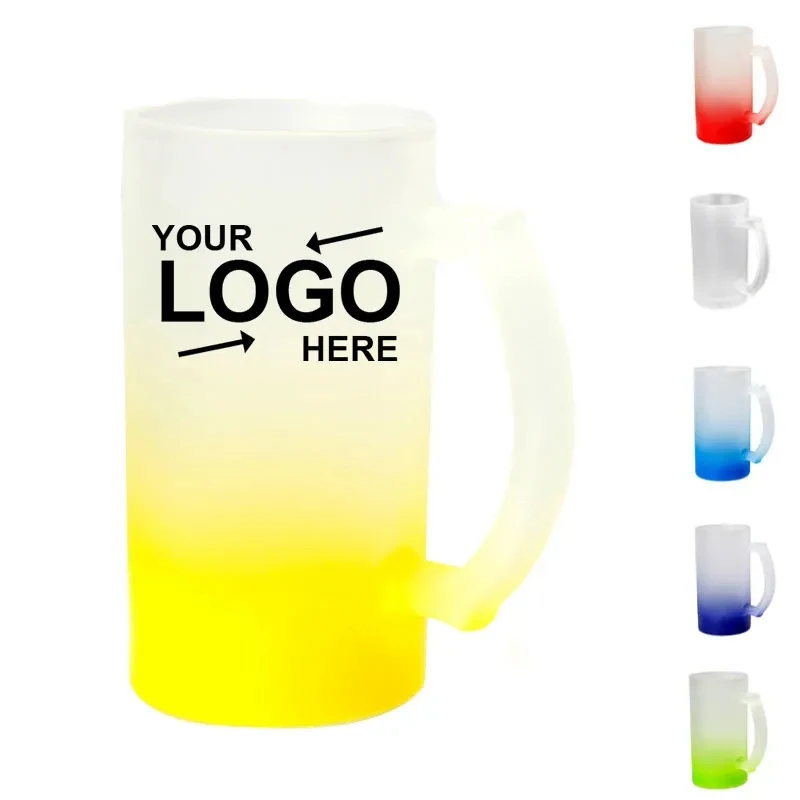 Frosted Color Changing Gradient Beer Mug With Handle 1