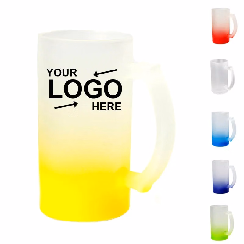 Frosted Color Changing Gradient Beer Mug With Handle