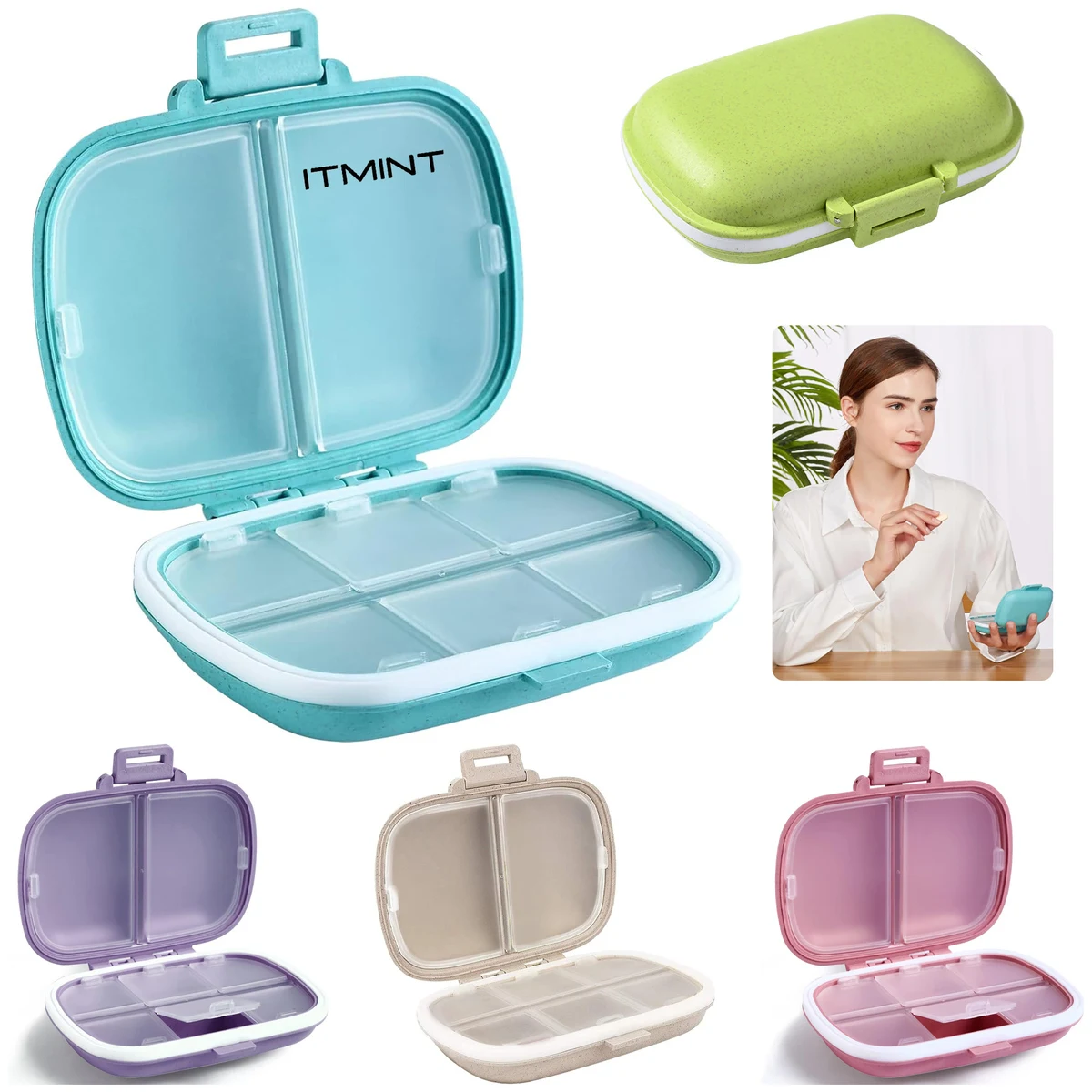 8-compartment Portable Pill Box 1
