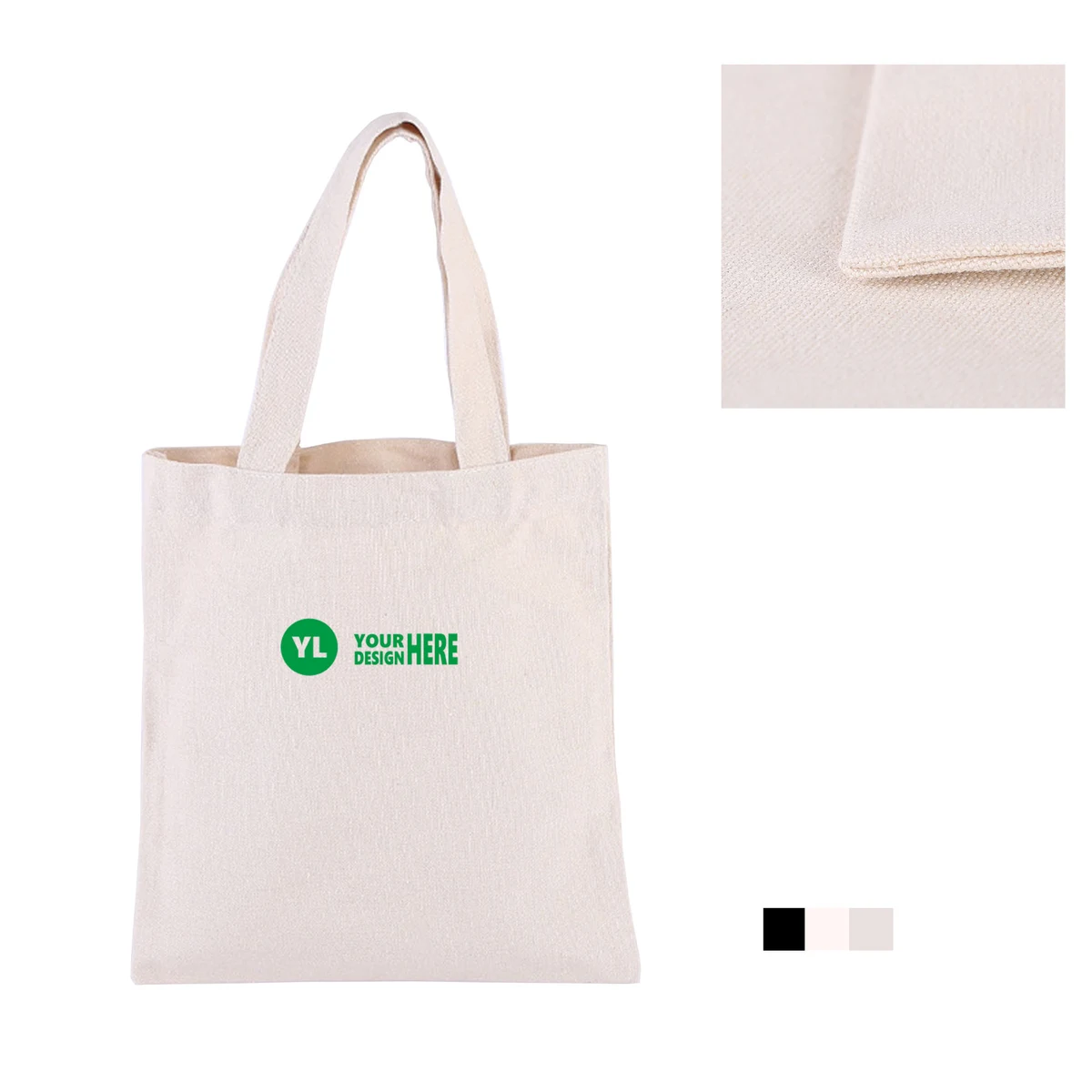 Customizable Vertical Canvas Tote For Daily Use, custom tote bag with logo imprint 1