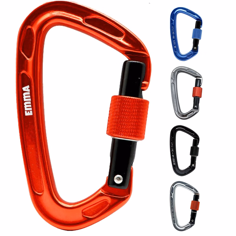 D Ring Climb Locking Carabiner Clip Lightweight and Strong