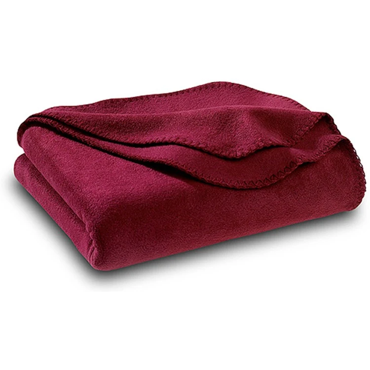 Maroon Polar Fleece Throw Blanket 1