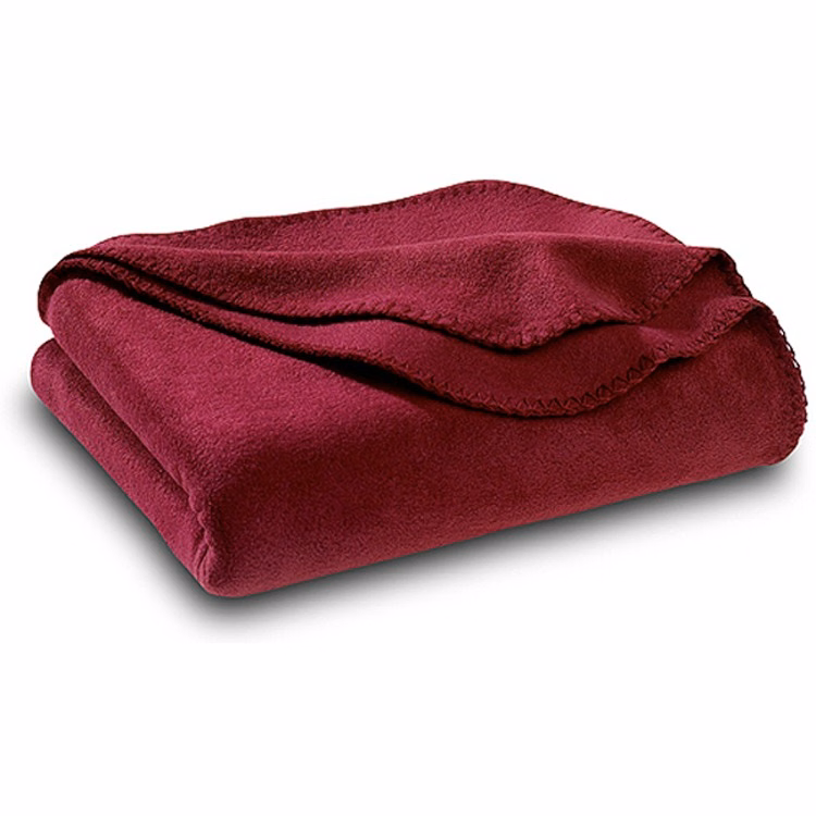 Maroon Polar Fleece Throw Blanket