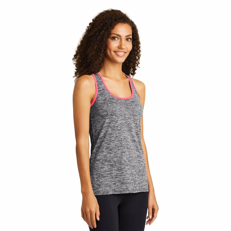 Sport-Tek Women's PosiCharge Electric Heather Racerback Tank.