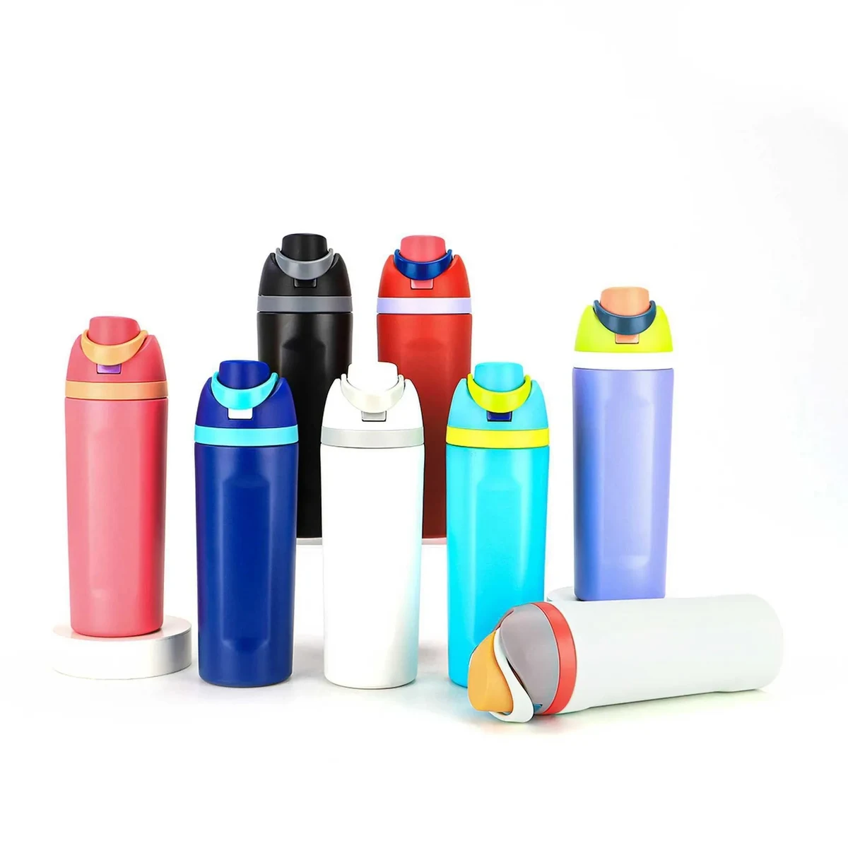 32 Oz. Leak Proof Spout Lid Water Bottle with Straw, custom water bottle with logo imprint 1