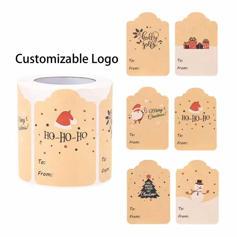 300pcs Christmas Sticker Roll With Customizable Logo