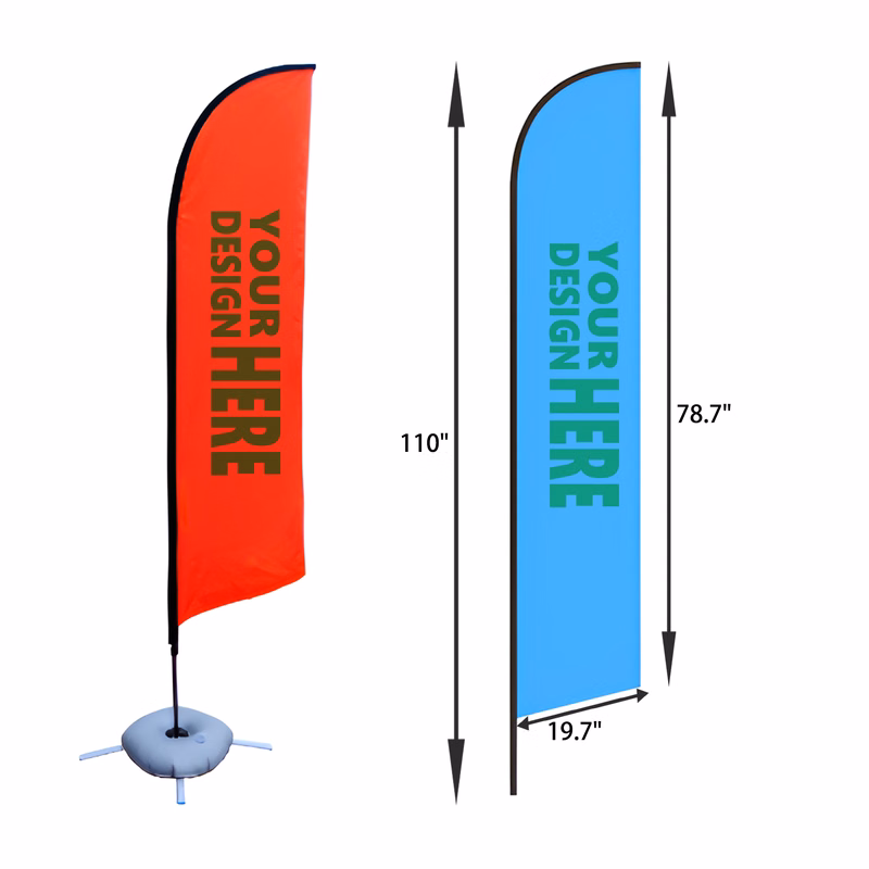 MOQ 2 PCS Effective 110 In High Beach Advertising Flag
