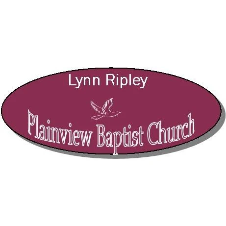 1 1/16" x 2 3/16" Oval Engraved Name Badge 1