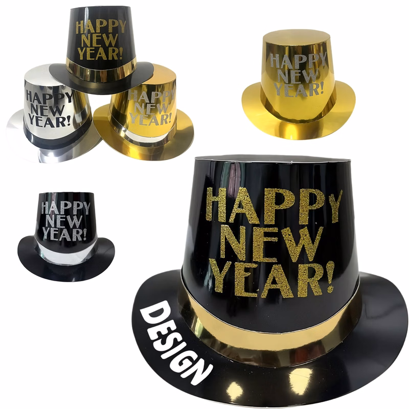 Popular Glittery New Year Birthday Paper Top Hat