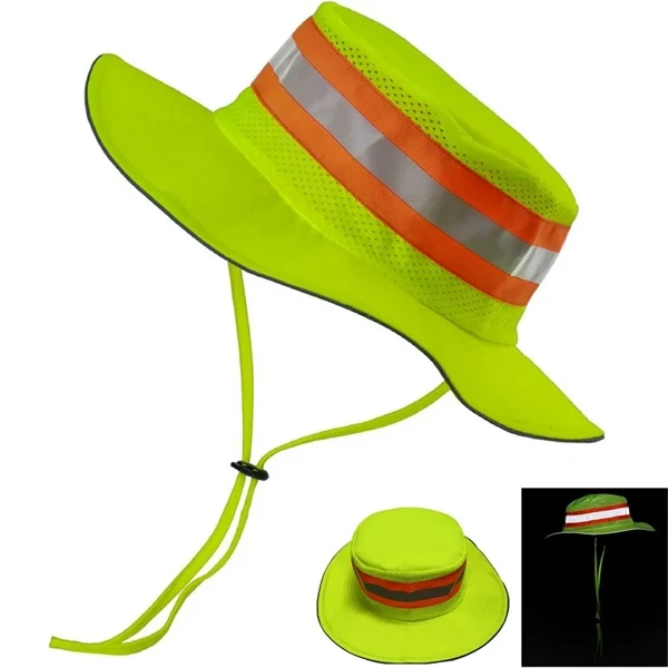 Custom 150D Polyester High Visibility Reflective Bucket Hat — Safety Outdoor Promo 1