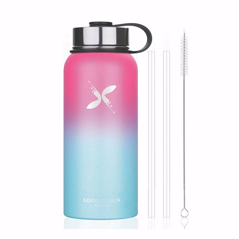 Water Bottle - 32 Oz, Wide Mouth, Premium Stainless Steel Lid/Bottle, Double Walled Vacuum Insulated