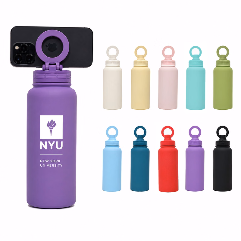 Vacuum Insulated Bottle with Phone-Stand - 34 Oz