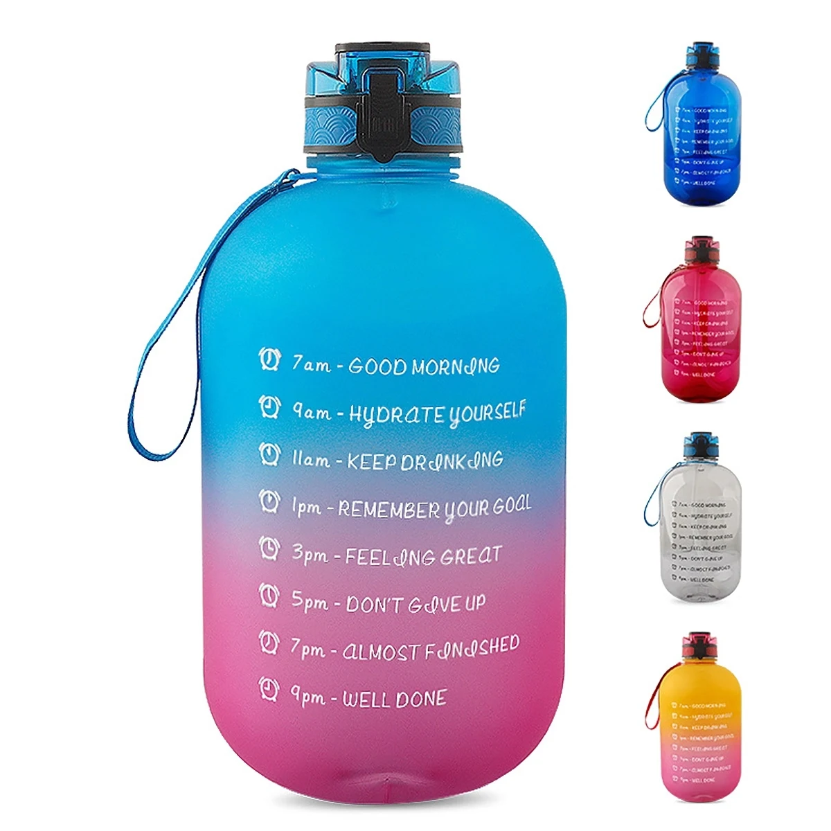 Motivational 1 Gallon Water Jug - with Straw & Time Marker 1