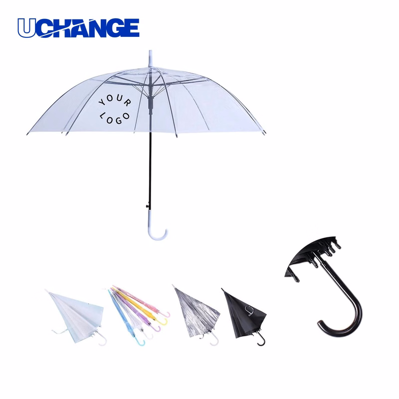 PVC Rain Umbrella Folding Handle