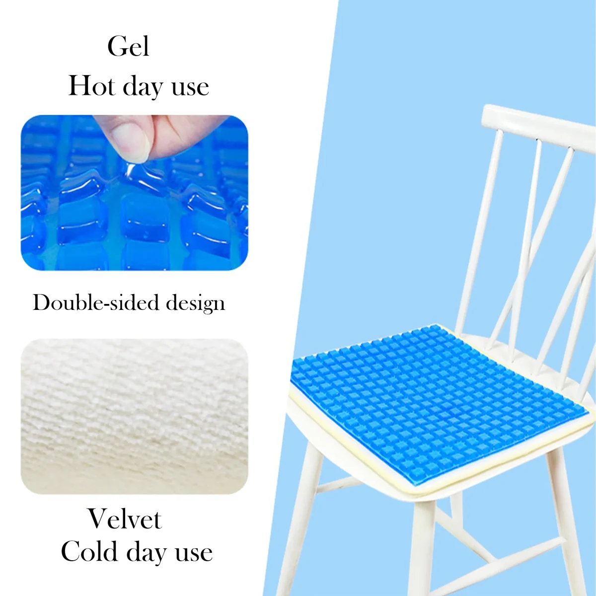 Double-sided Gel And Velvet Seat Cushion (Full Color) 1