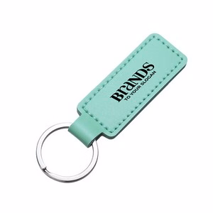 Sleek Rectangle PU Leather Simple Keychain