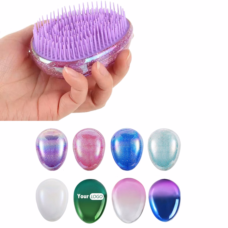 Egg-Shaped Massage Travel Hair Care Brush
