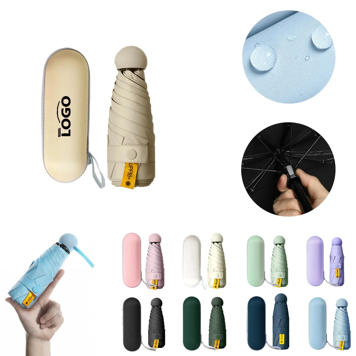 MOQ10 Compact Mini Capsule Sun Rain Umbrella 1