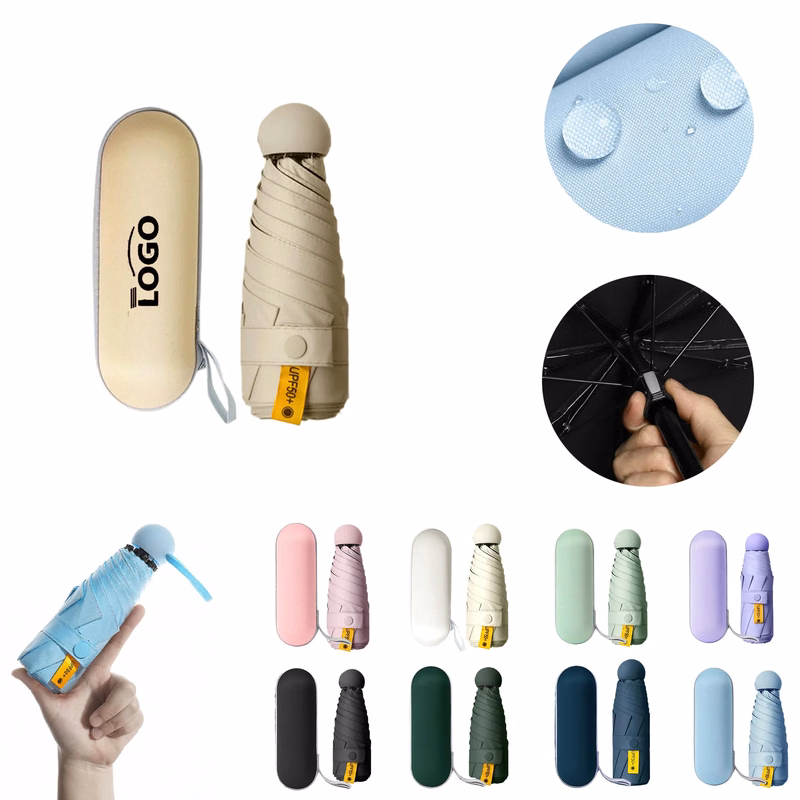 MOQ10 Compact Mini Capsule Sun Rain Umbrella