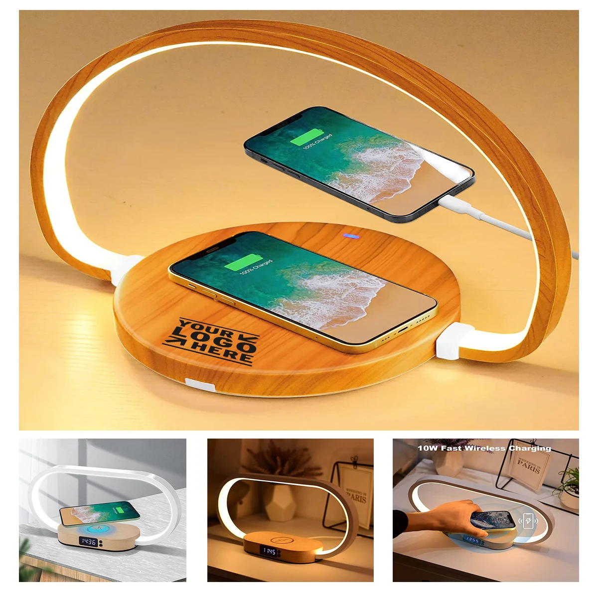 Bedroom Lamp with 10W Fast Wireless Charger 1
