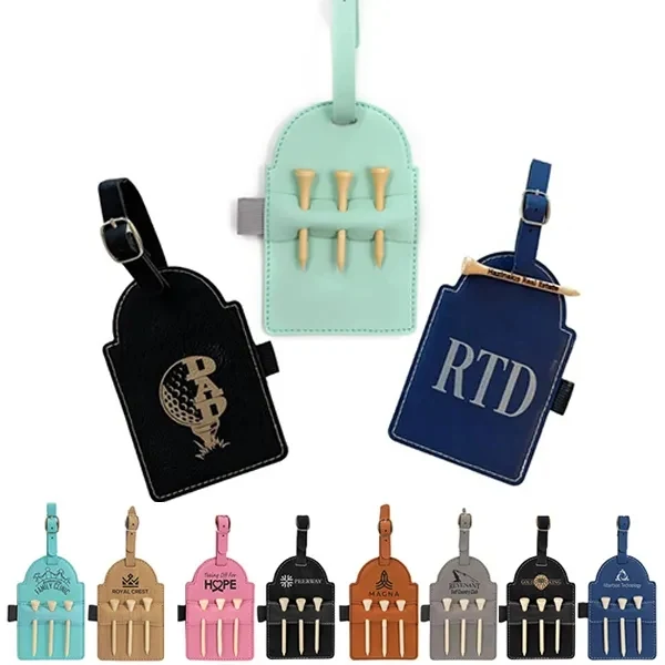 2-in-1 Golf Bag Tags With Tees 1
