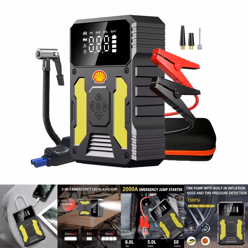 Portable Car Jump Starter With Air Pump -55500mWh/150PSI