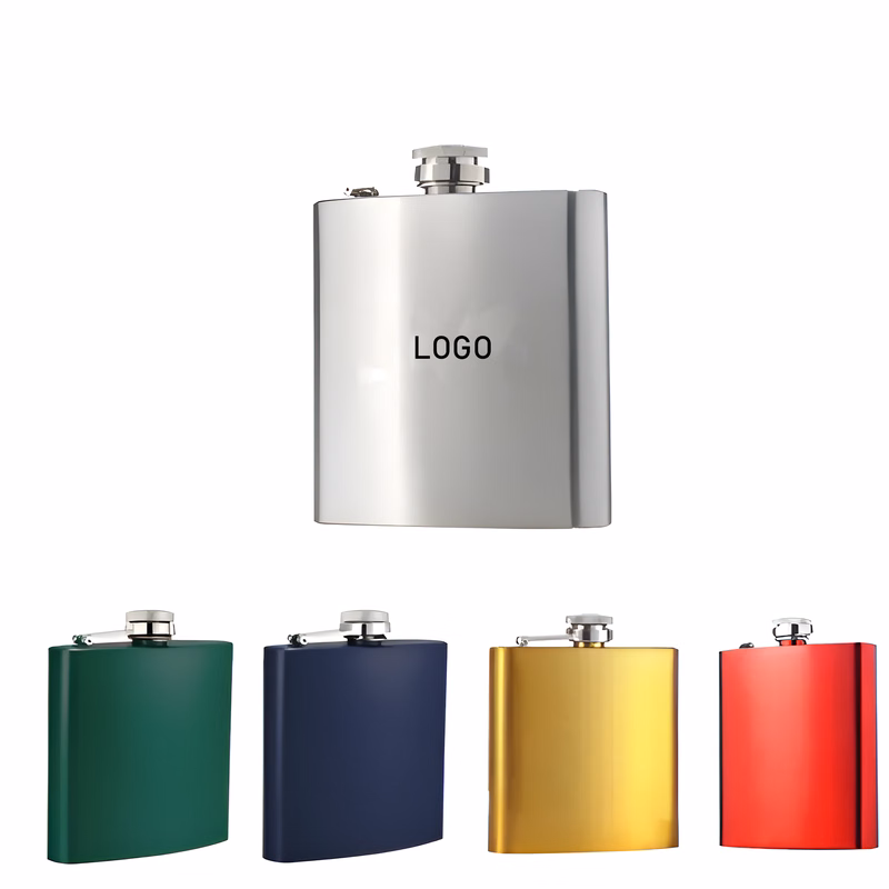 Stainless Steel Flat Wine Bottle