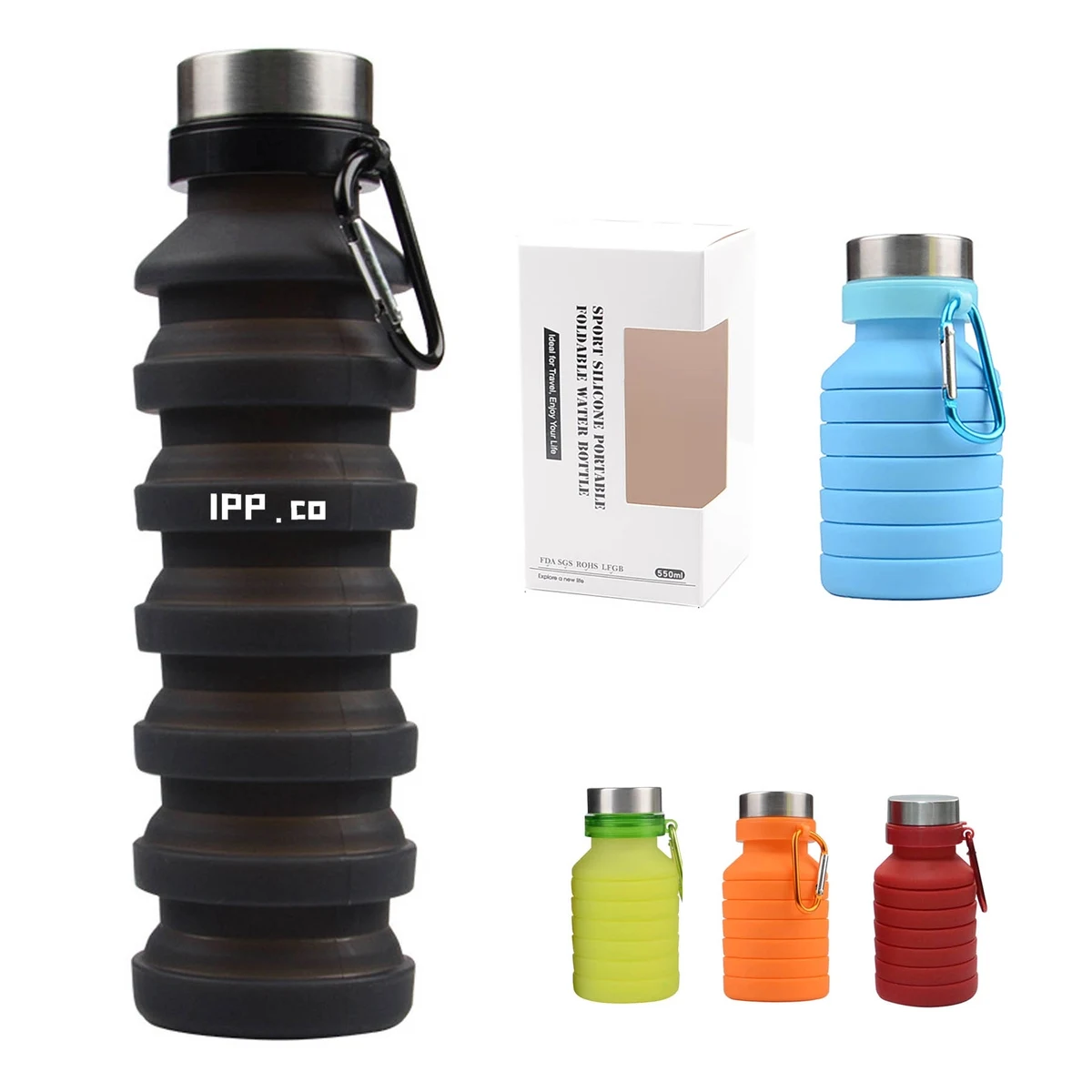 Collapsible Water Bottle BPA Free Sports Travel Portable 1