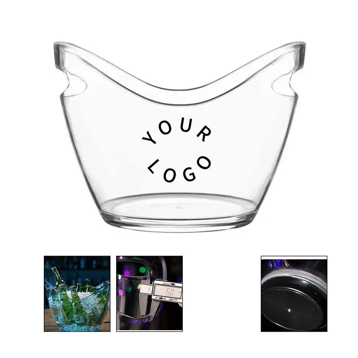 Durable Clear Acrylic Beverage Bucket 8 Liter 1