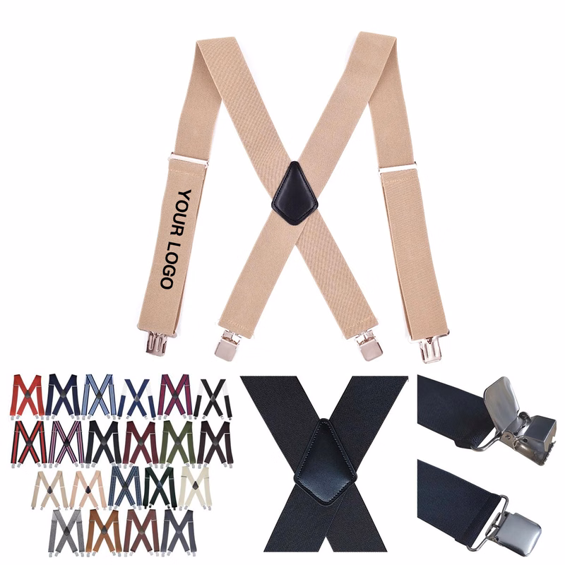Adjustable X Back Suspenders with Elastic Straps